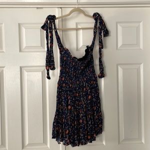 Floral tube top dress with ties